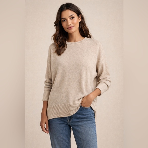 Treasure & Bond Sweaters - Treasure & Bond Oatmeal Oversized Knit Sweater Women’s Large Wool Blend Cosy